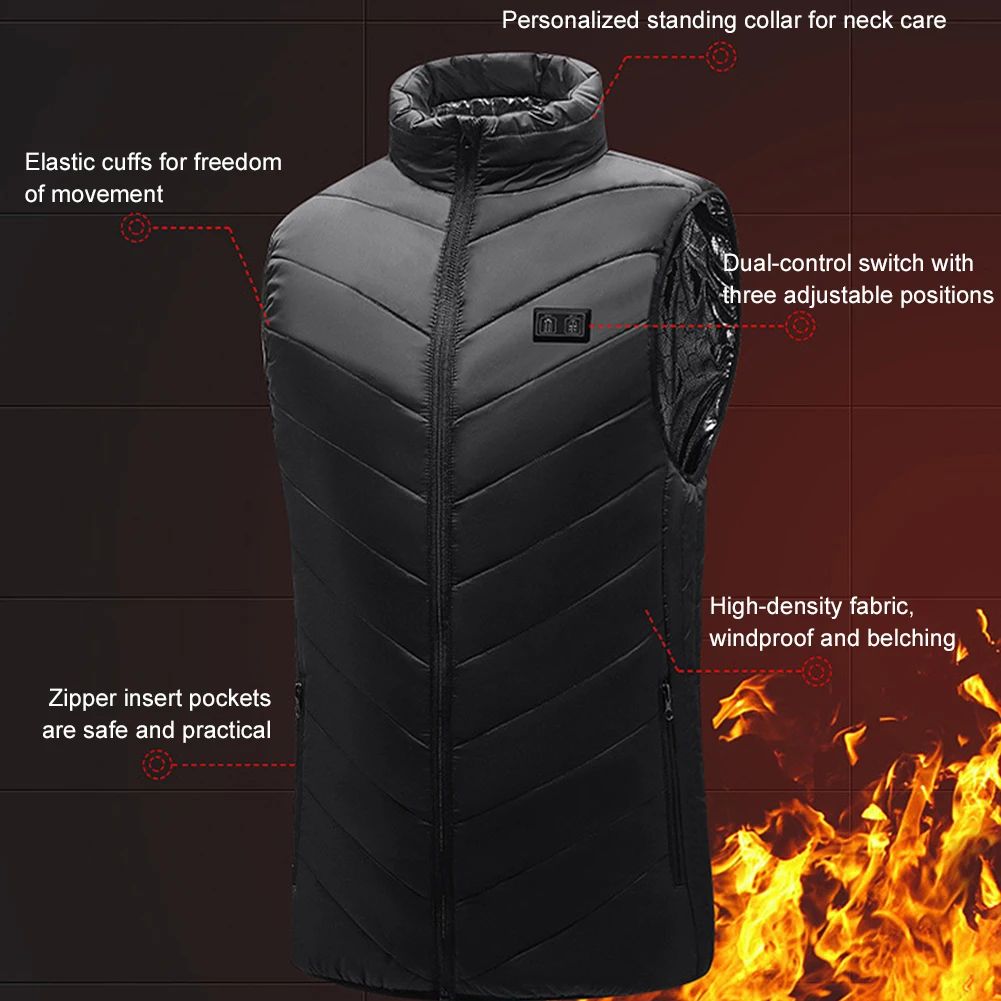 سترات كهربائية ساخنة للرجال ، سترة تسخين USB ، فولطية آمنة ، رياضات خارجية ، صيد أسماك ، 3 مستويات ، 5 فولت