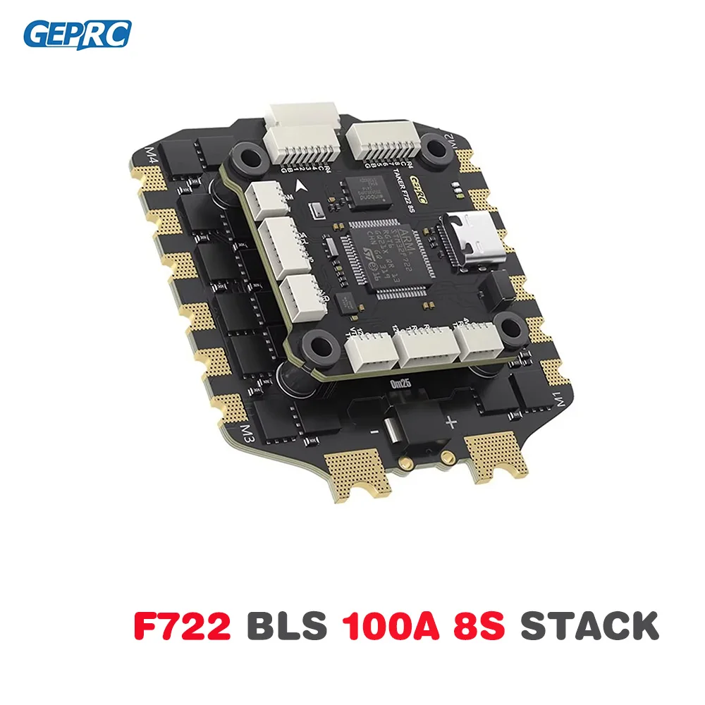 

GEPRC TAKER F722 BLS 100A 8S STACK F722 3-8S Flight Controller 16M Onboard H100_8S_BLS 100A 4IN1 ESC for Racing FPV Quadcopter