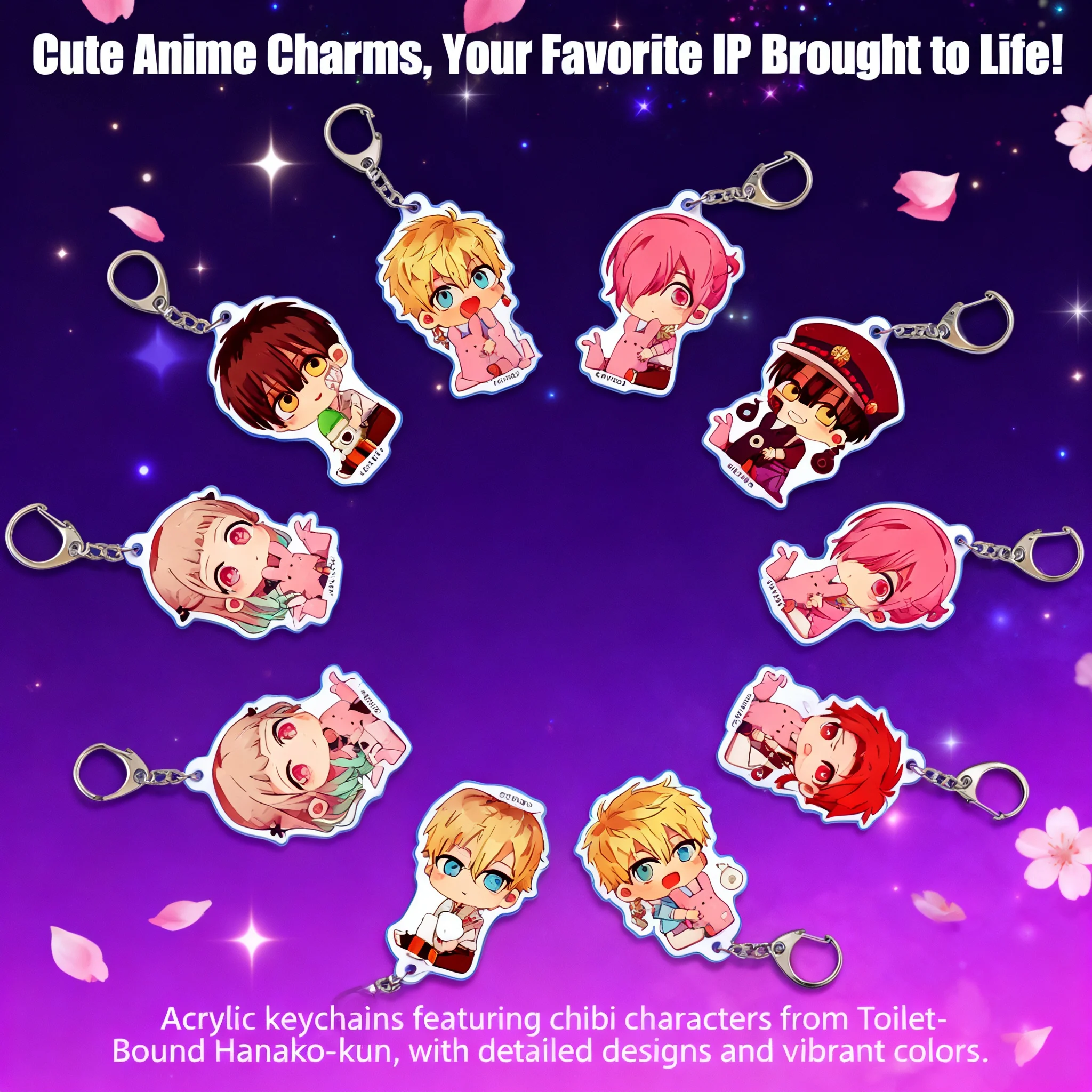 

Anime Acrylic Keychain Jibaku Shonen Hanako-kun Double Sided Pendant Nene Hanako-kun Accessories Cute Anime Merchandise Gift