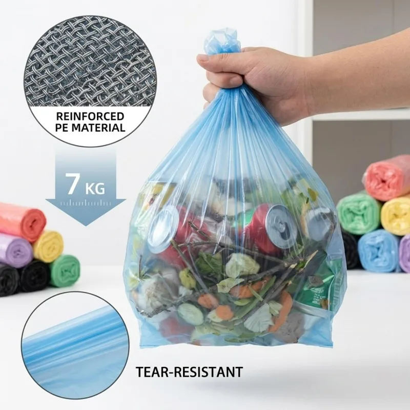 Wholesale Trash Pouch Disposable Portable Rubbish Bags Small Garbage Bags Household Office Kitchen Flat-top Color Waste Pouch