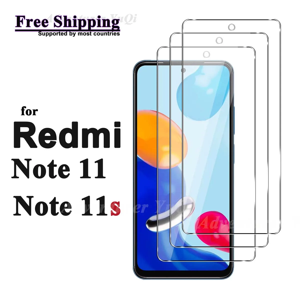 

Screen Protector For Redmi Note 11 11s Xiaomi, Tempered Glass HD Crystal 9H High Aluminum Transparent Case Friendly Anti Scratch