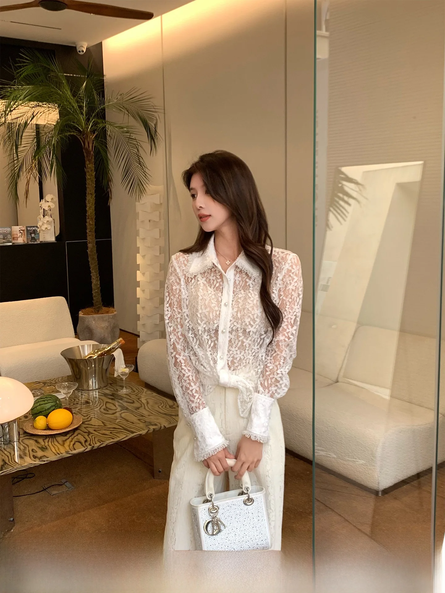 

Новый женский летний кардиган Kun Total с длинными рукавами, кружевными вставками и вырезами, бежевый, приталенный, для повседневной носки