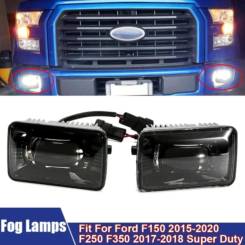 2Pcs/Pair LED Fog Lights Fit For 2015-2020 Ford F150 LED Fog Light Assembly Kit 36W Waterproof LED Bumper Lamps Car Accessories