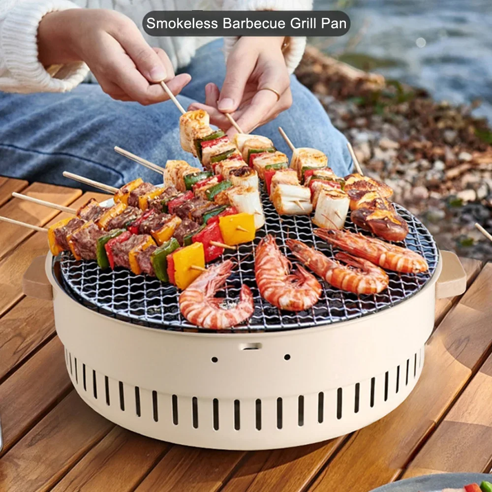 

Portable Smokeless Charcoal BBQ Grill for Outdoor Camping and Home Mesh Grill Pan for Barbecue at Home or Outdoors Compact BBQ S