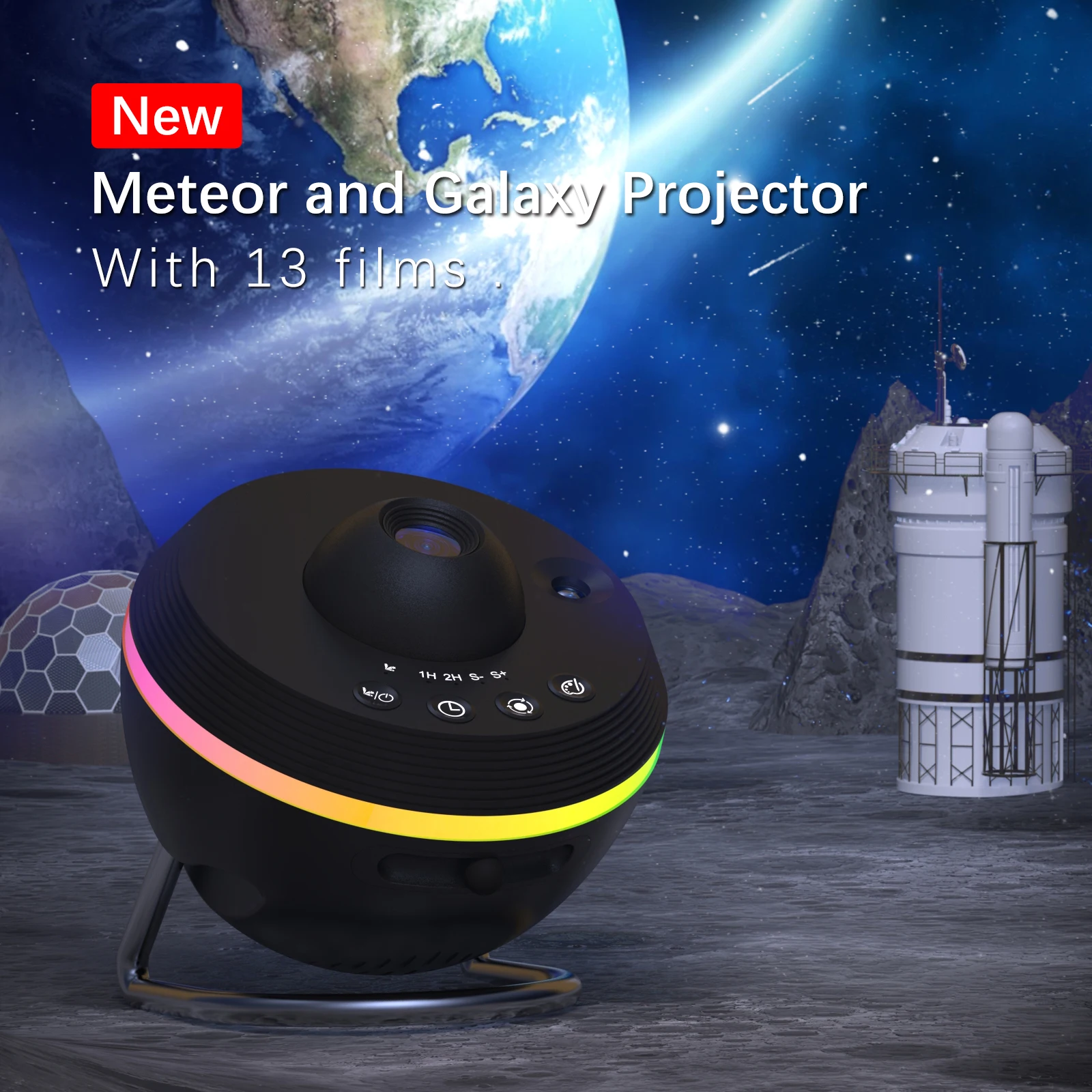 Novelty USB Power Galaxy Star Sky Christmas Projector 13 in1 4K HD Films Space Ball RGB Night Light Bedroom Decor Children Gift