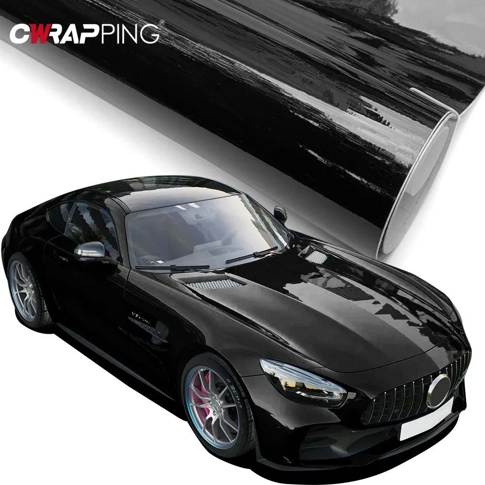150CM Glänzend Schwarz Auto Aufkleber Außen Automotive Aufkleber Dekoration Dekorieren Vinyl Aufkleber Tuning Auto Zubehör Innen