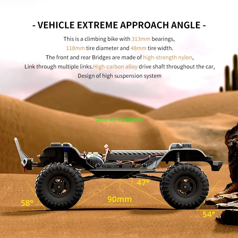 1:10 56CM Large Hydraulic Shock Absorber RC Truck Car Model 4WD 17 Lighting Gear Change Differential Locks Radio Contorl Truck