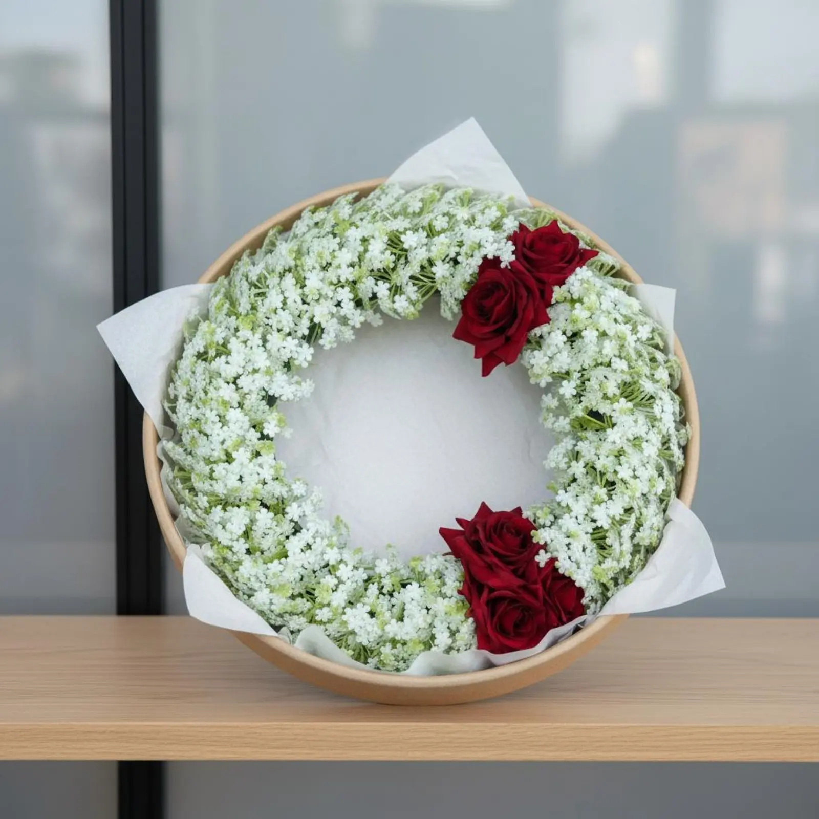 

Eucalyptus Gypsophila Wreath Colorfast Resistant Eucalyptus and Gypsophila Wreath Handmade Look Waterproof for Wedding
