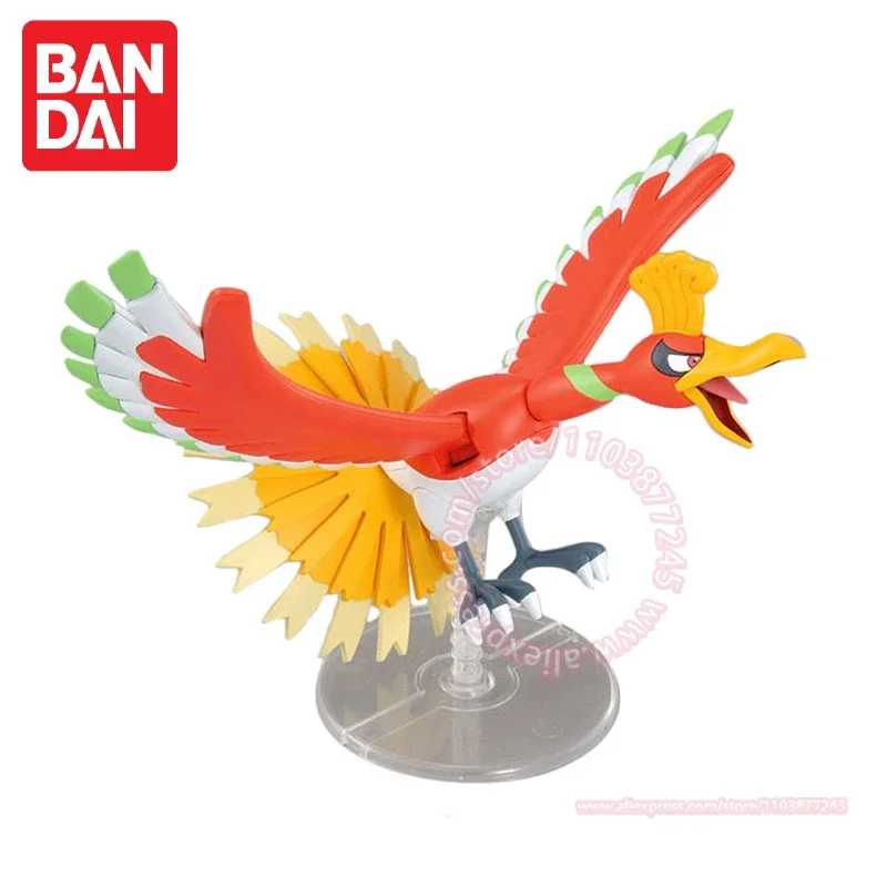 BANDAI Pokeman Fire Phoenix Ho-Oh Assembly Toy Trend Hand Do Children's Birthday Gift Anime Peripheral Evolution Decoration