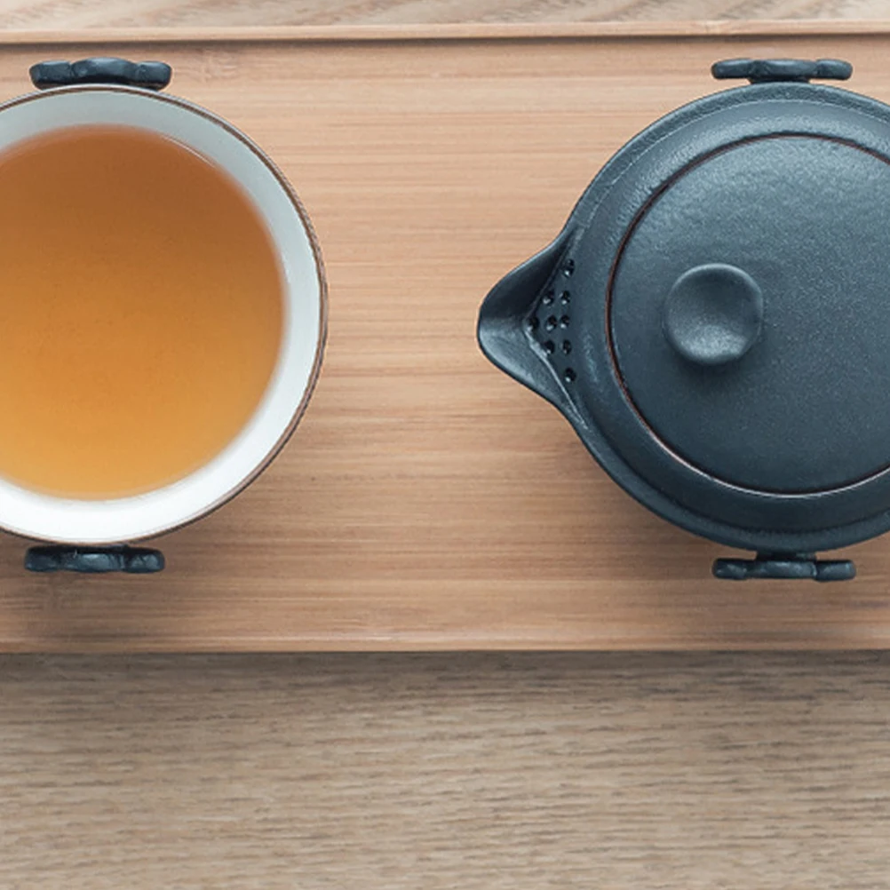 

Портативный керамический чайный сервиз, одна чашка, черная многоцелевая дорожная чашка для чая кунг-фу, портативный чайник для кемпинга
