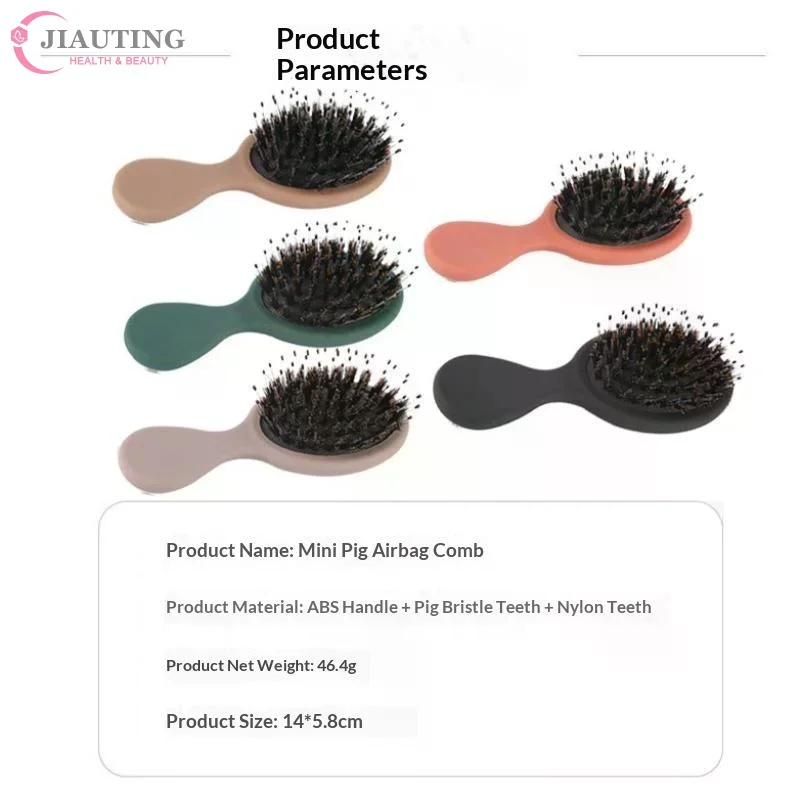 Mini Detangling Hair Brush With Soft Matte Rubber Handle Gentle Scalp Bristles For Curly Hair Massage Daily Travel Use Multi