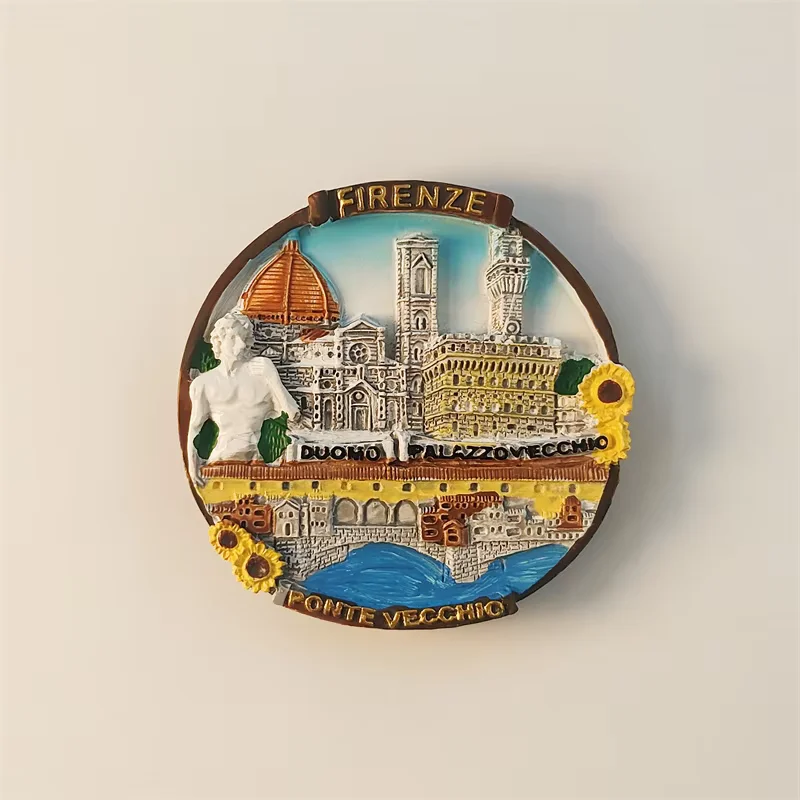 Италия, Флоренция, Путе Веккио, 3D Стереоскопический, Сувениры для Туризма, Картина из смолы, Украшение дома, Магнит на холодильник