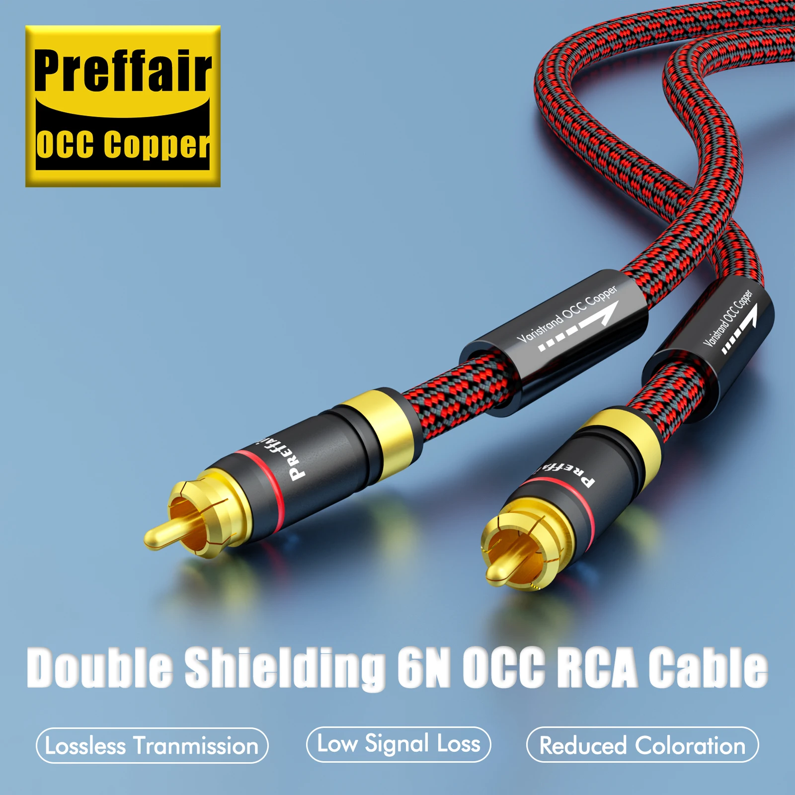 Preffair Audio RCA signal wires Gold Plated plug for AMPs/CD/Mixer 1 Pair X450