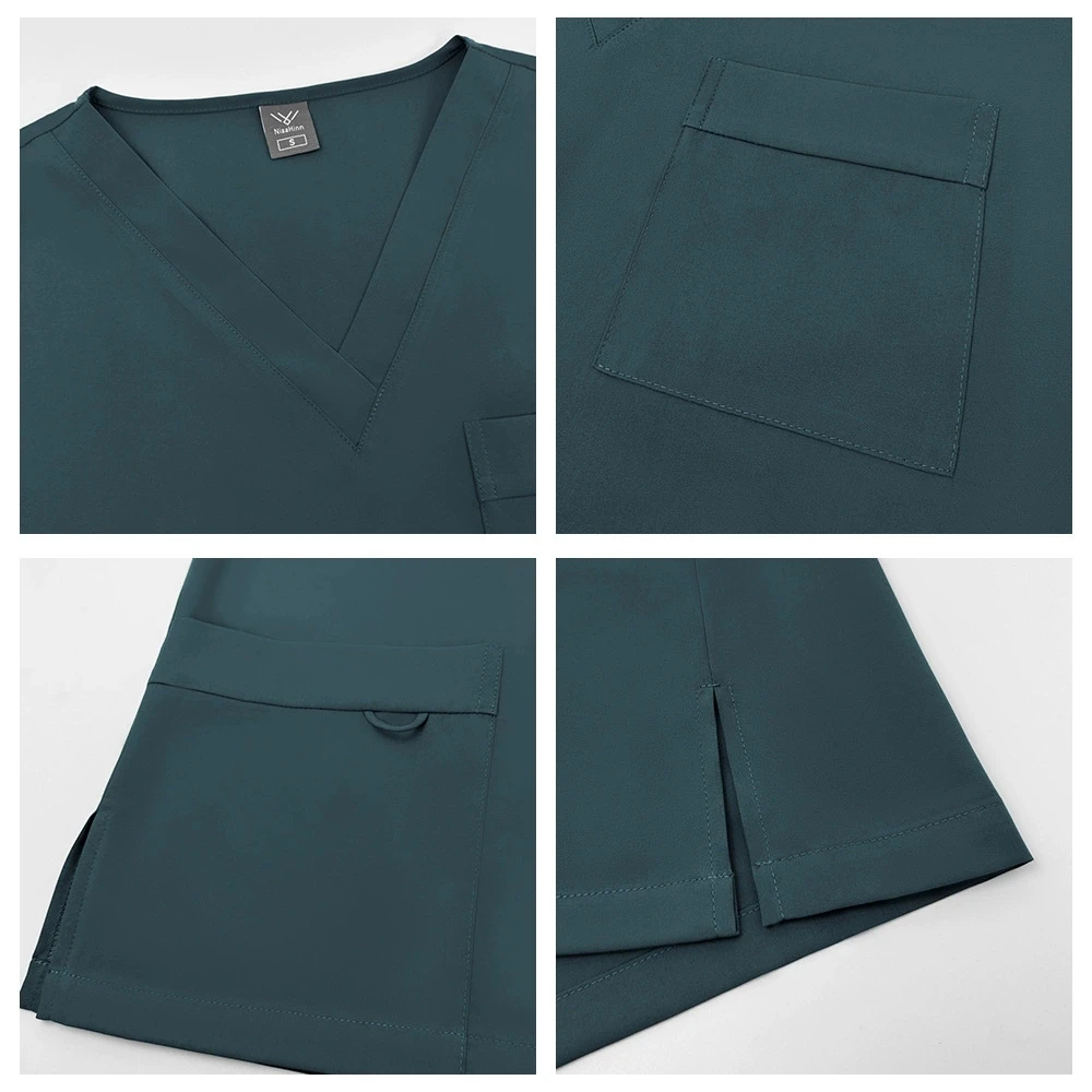 Top a maniche corte Pantaloni da jogging Uniforme Donna Infermiera Camice da laboratorio Scrub infermieristico Pet Salon Clinica odontoiatrica Infermieri Uniforme Scrub Set