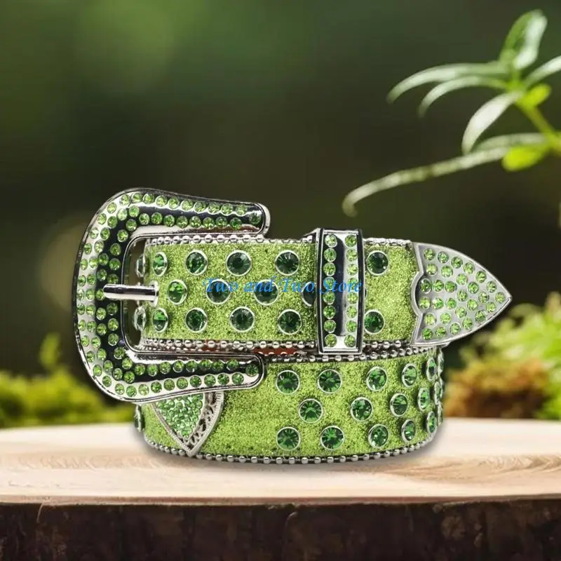HX6F الجرونج حزام اليد الديكور أحجار الراين حزام فاخر بريق رصع مشبك #3