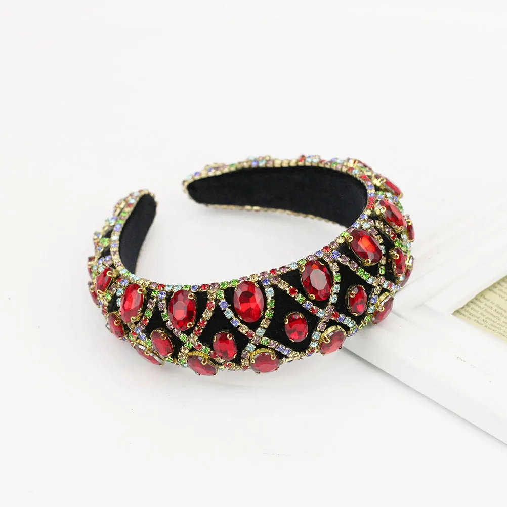 

Baroque Rhinestone Hairband Elegant Design Sponge Girl Headband Party Festival Hair Accessory Women Fashion Headdress