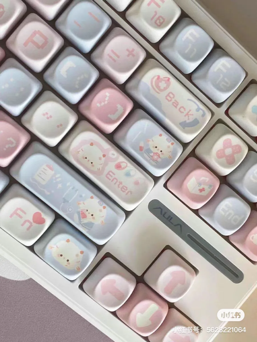 Cute Sheep Nurse Keycaps MOA high quality Keycap Cute Key Cap Thermal Sublimation Mechanical Keyboard Keyboard Accessorie