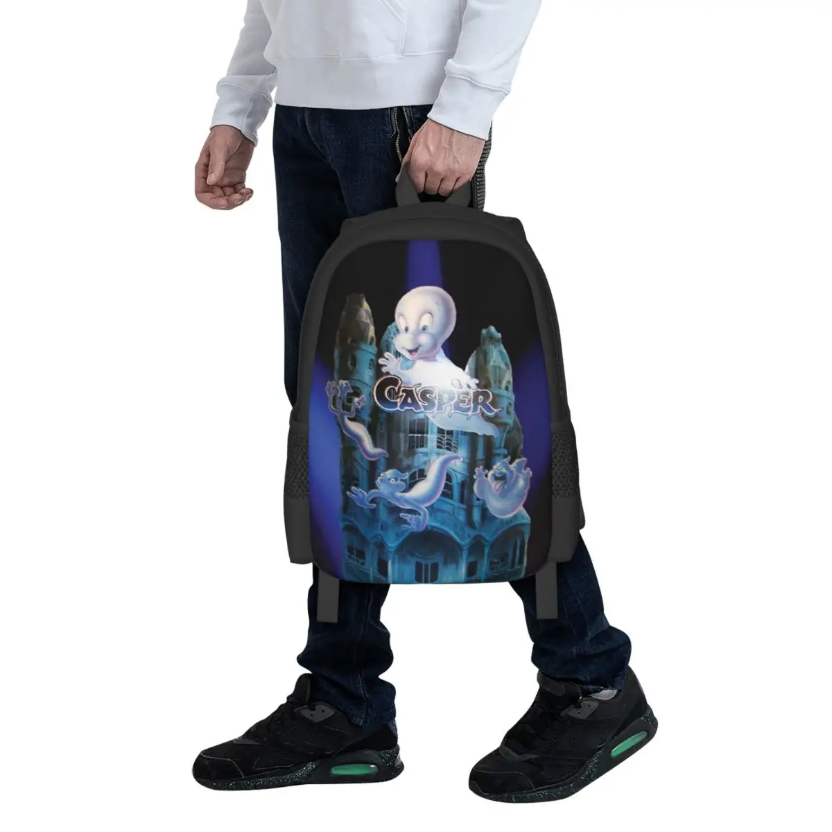 The Friendly Ghost Casper Student Backpack School Bag Hiking Travel Daypack for Boys Girls Fashion Bookbag Shoulder Bags