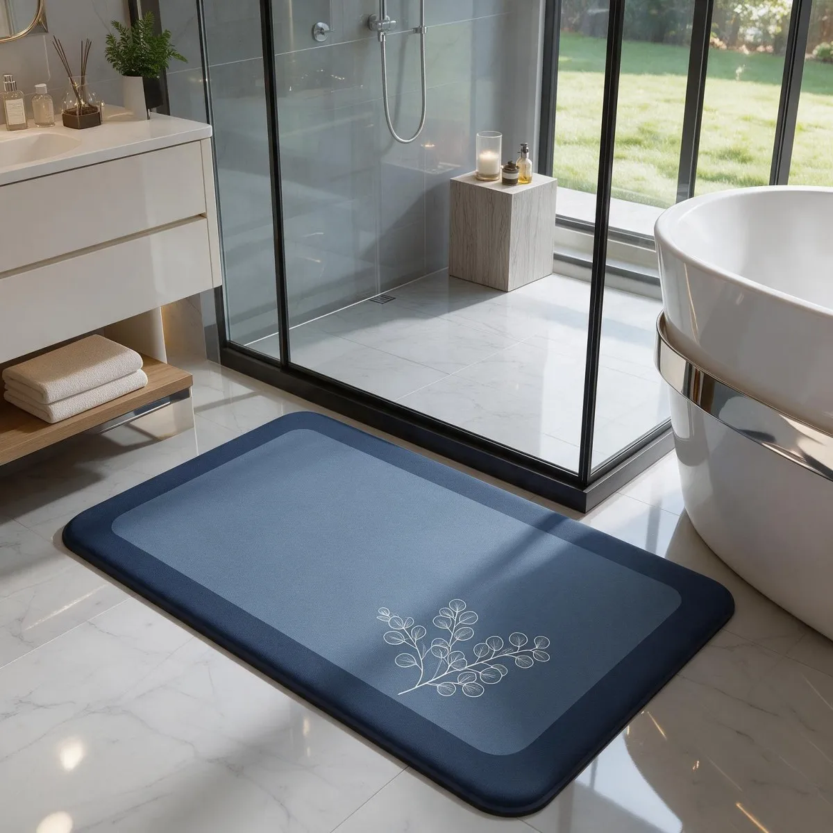 Tappetino da bagno in flanella, morbido, spesso e antiscivolo, ideale per il bagno, il WC e l’ingresso.