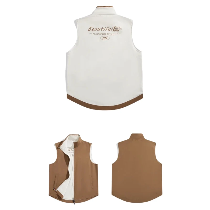 

Autumn Winter Velvet Quilted Fleece Vest Coat Warm Thickened Waistcoat Men's Cotton-padded Vests Men ColdProof Sleeveless Jacket