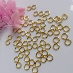 Camal 100pcs 15mm Golden S Hooks Metal Connector Finding Infinity Clasp Pin For Crystal Prisms Chandelier Lamp Hanging Parts DIY