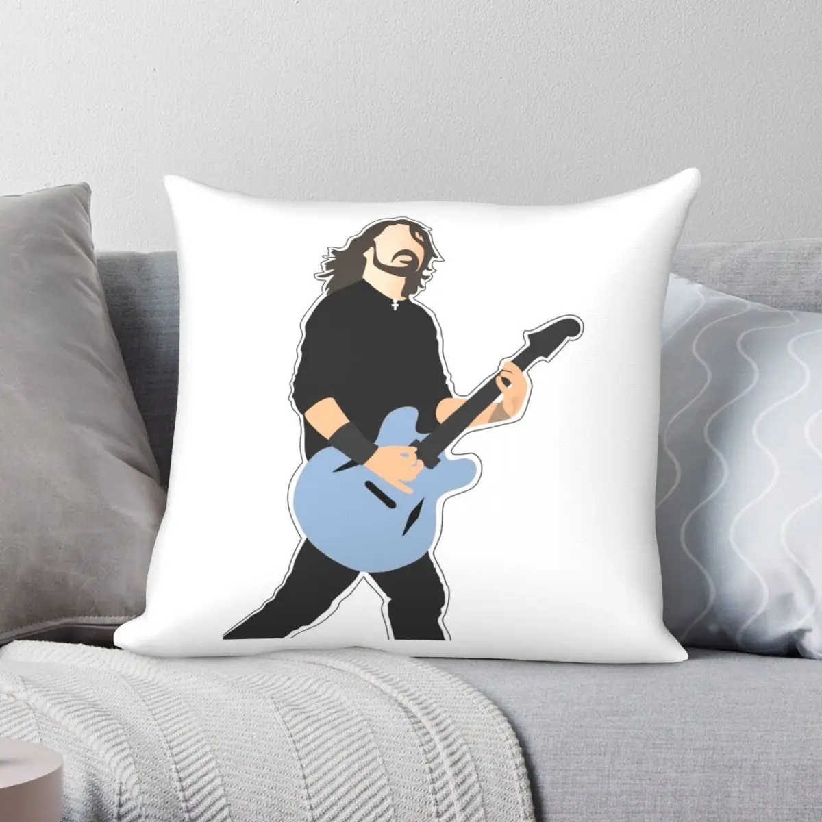 

Dave Grohl Square Pillowcase Polyester Linen Velvet Printed Zip Decorative Sofa Cushion Cover