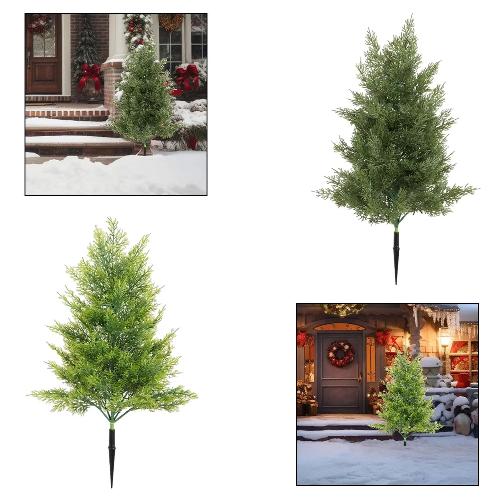 

20inch Xmas Artificial Pine Tree with Spike for Living Room Rustic Stylish Lightweight Multifunctional Lifelike Fake Shrub