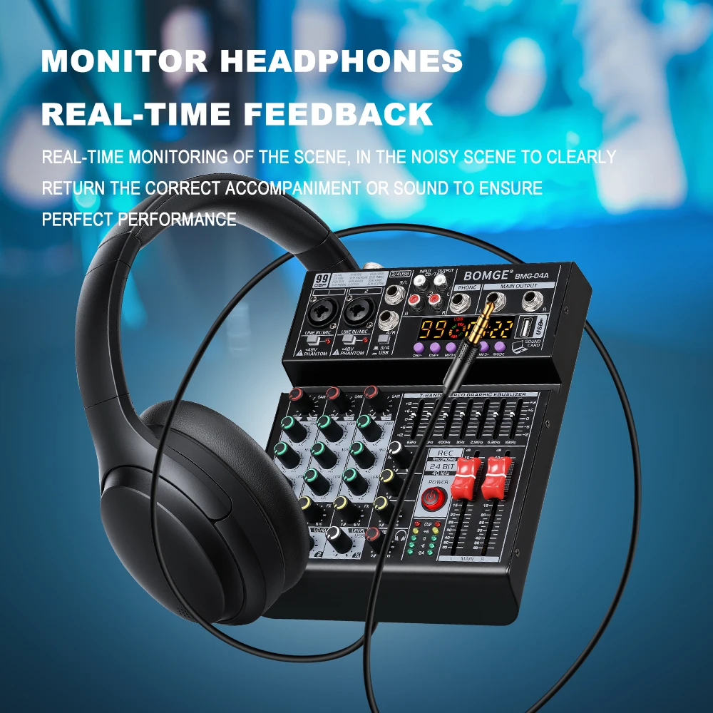 BOMGE 4 Kanal Miksaj Konsolu 9 - Audio Mixer 4 Channel Usb Bluetooth Pc incelemesi ve fiyatı