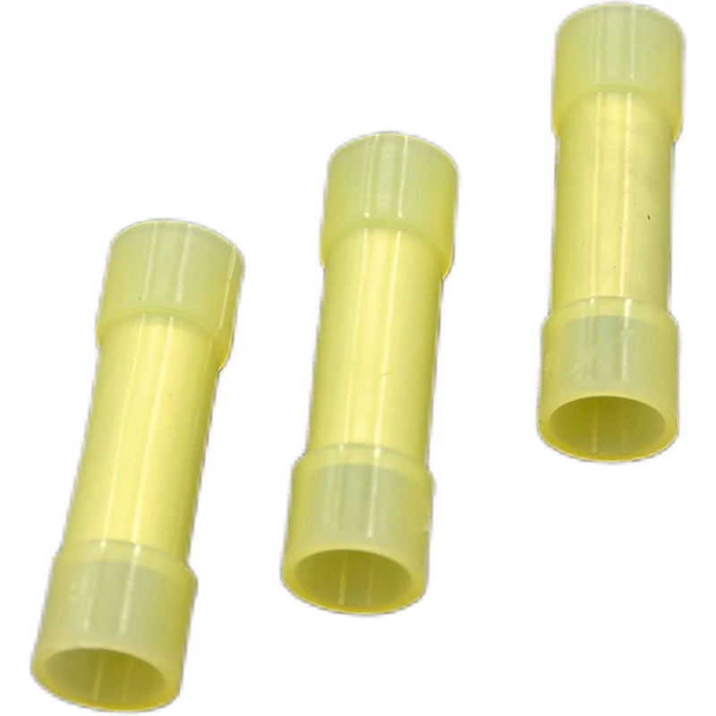 500PCS BNYF5.5 12-10AWG Nylon Insulated Straight Butt Wire Terminal Connector Copper Conductor Electrical Cable quick Terminals