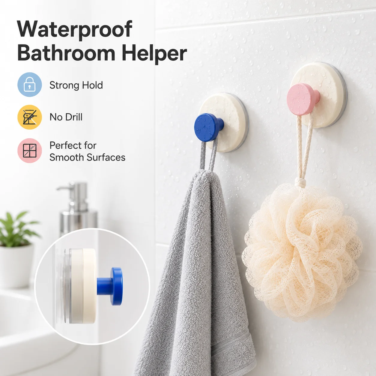 Цветной крючок на присоске, съ – обзор и цена Home Bathroom Towels