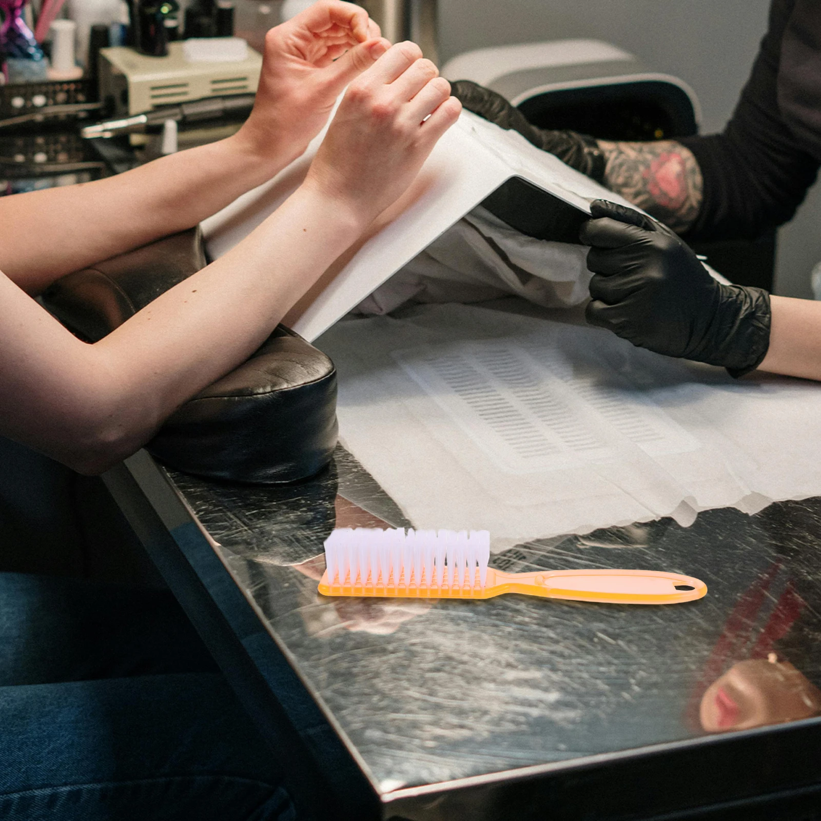 10 قطعة مجموعة فرش الأظافر البلاستيكية لإزالة الغبار مانيكير أدوات تنظيف حجم السفر المدمجة لصالونات عشاق الأعمال اليدوية