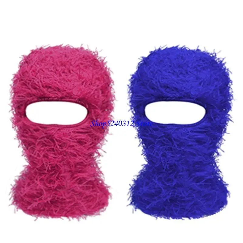 634C Wacky Balaclava Hat for Adult Autumn Winter Furry Hat Halloween Party Photography Props Messy Wire Furry Cap