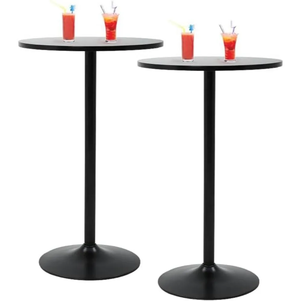 

Round Bar Table 2 Set 40" Height Modern Pub Table with Solid Top and Sturdy Metal Base, High Top Table for Kitchen, Dining Room