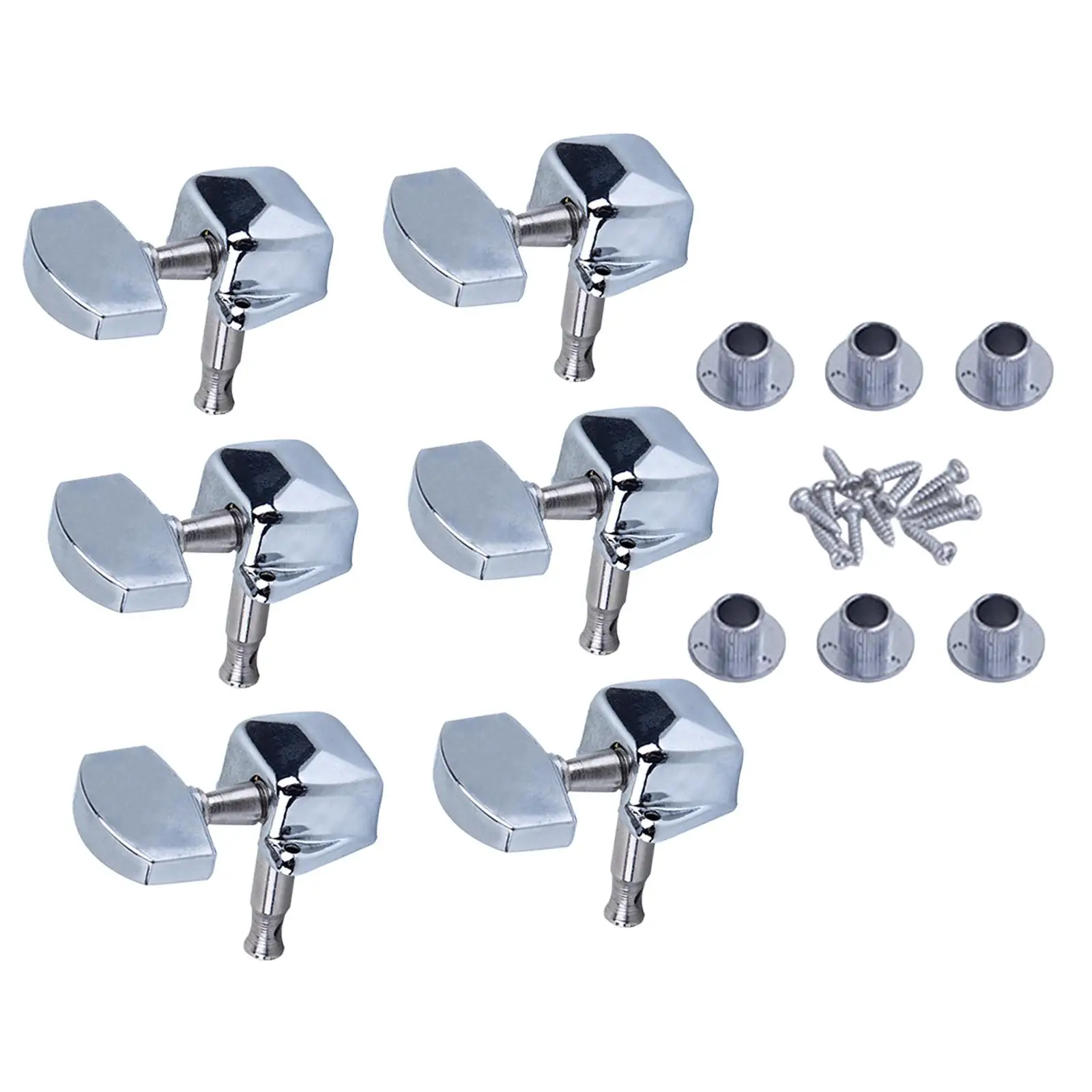 6Pcs Guitar String Tuning Pegs Machine 3R3L Knobs Tuning Keys with Mounting Screw for Electric Folk Acoustic Guitar Ukulele