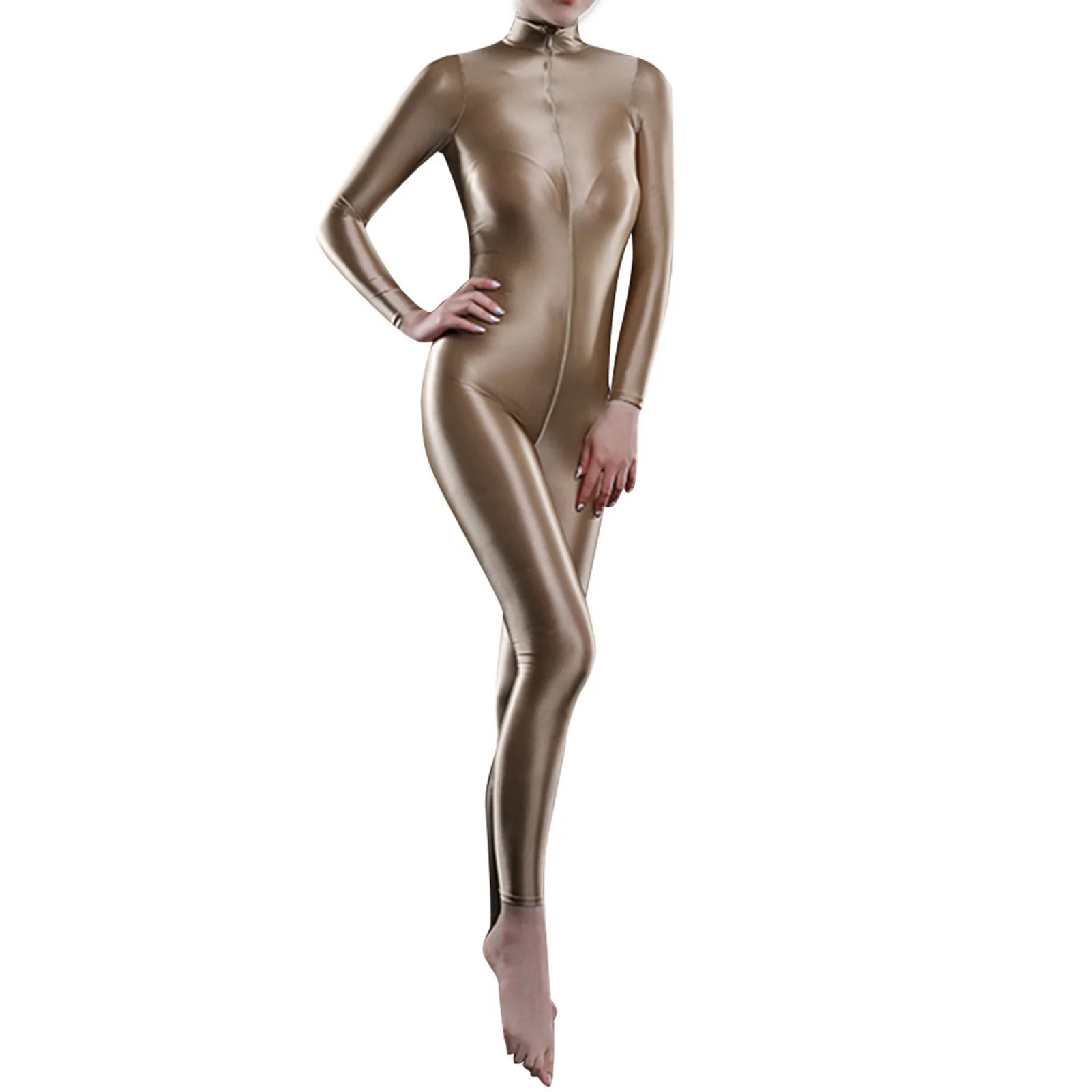 

Women Ultra Shiny Bodysuit Soft & Comfortable Swimsuit Shapewear for Equestrian Vaulters Athletes