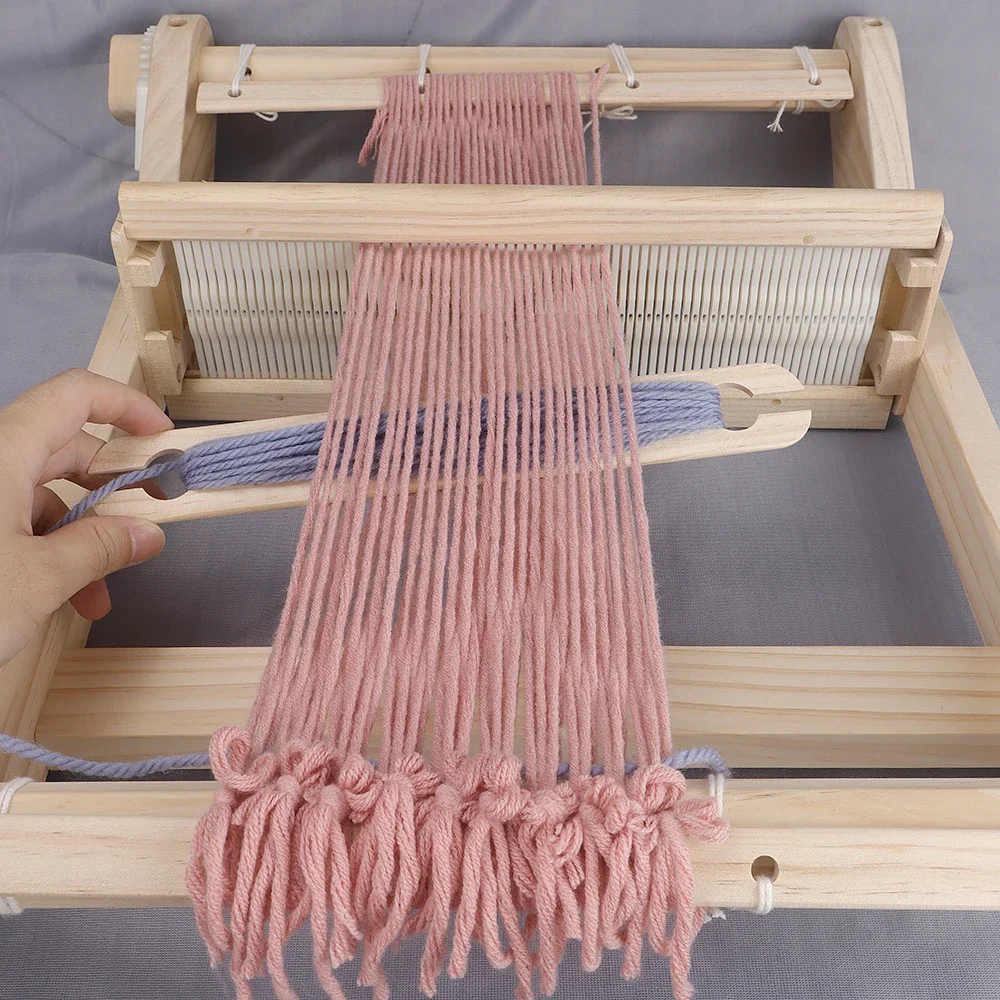 1set Creative Wooden Weaving Loom Kit for DIY Weaving Tapestry & Carpet Craftworking, Manual Handcraft Wooden Crochet Tool Set
