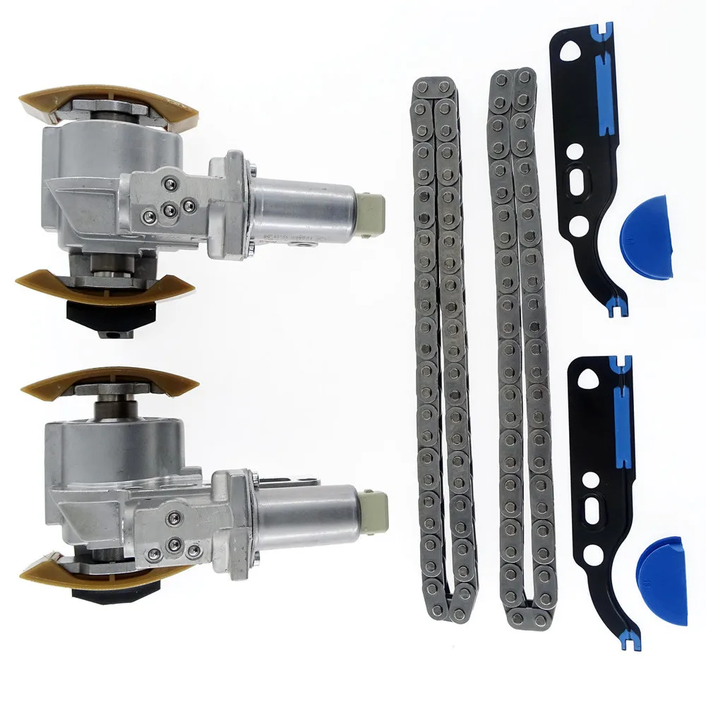 1 para V8 4.2l napinacz łańcucha rozrządu 077109087P 077109088P + łańcuch 058109229B + uszczelka 058198217 do Audi A6 A8 RS6 S6