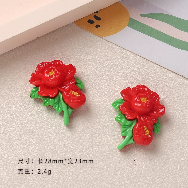 10PCS New resin cute sunflowers, tulips and assorted flowers Flatback Stone Home Decor Figurine Scrapbook DIY Accessories Craft