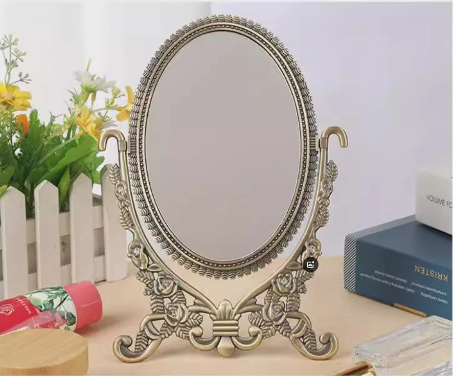 

Europe 6-inches oval Double Faces table mirror desktop makeup mirror decorative mirrors HZJ002