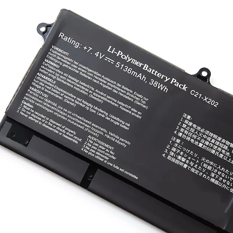 Imagem -05 - Nova Bateria do Portátil para Asus Vivobook X201 C21-x202 X201e X202 S200 S200e X202e S200e-ct209h S200e-ct182h S200e-ct1 5136mah
