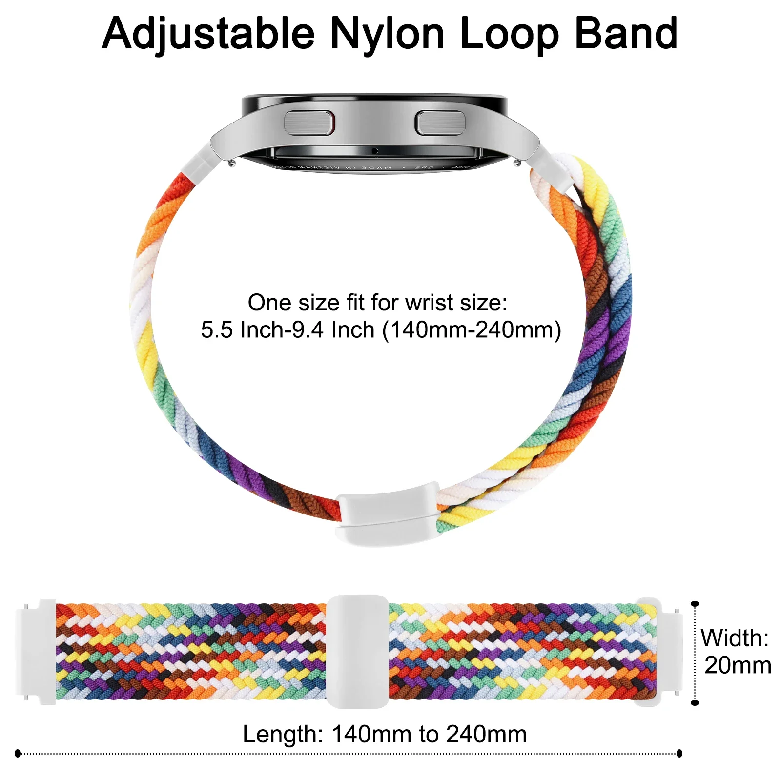 Bracelet magnétique tressé de 22mm, pour Huawei Watch 4 3 Pro/GT 4 3 2 46mm/GT Active/GT 46mm 42mm/GT 2e