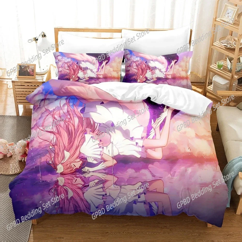 

Kawaii Anime Puella Magi Madoka Magica Comfortable Duvet Cover Pillowcase Bedding Set Children Bedroom Decoration Home Textile