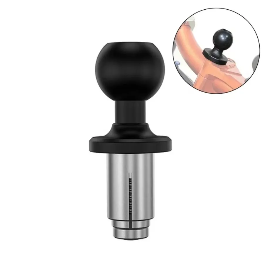 1PC Motorcycle Mount Black Fork Stem Aluminum Alloy Base with 1 inch Ball Head Kit fit for Motorbike Fork Stem Hole 13mm to 20mm