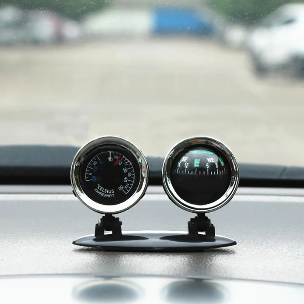 2 in 1 Car Guide Ball Car Digital Compass Professional Guide Ball Car Decoration Ornament Outdoor Direction Tool