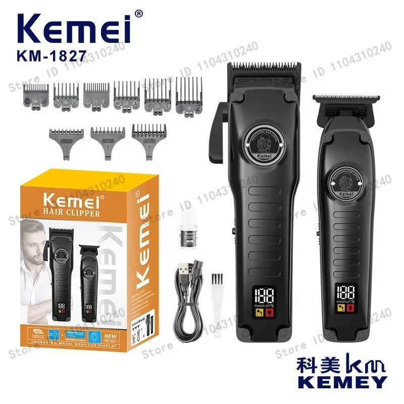 Kemei Professional Barber Fade Clippers Electric Men Bald Head Finish Hair Cutting Machine 0 Mm Zero Gapped Edgers Hair Trimmer