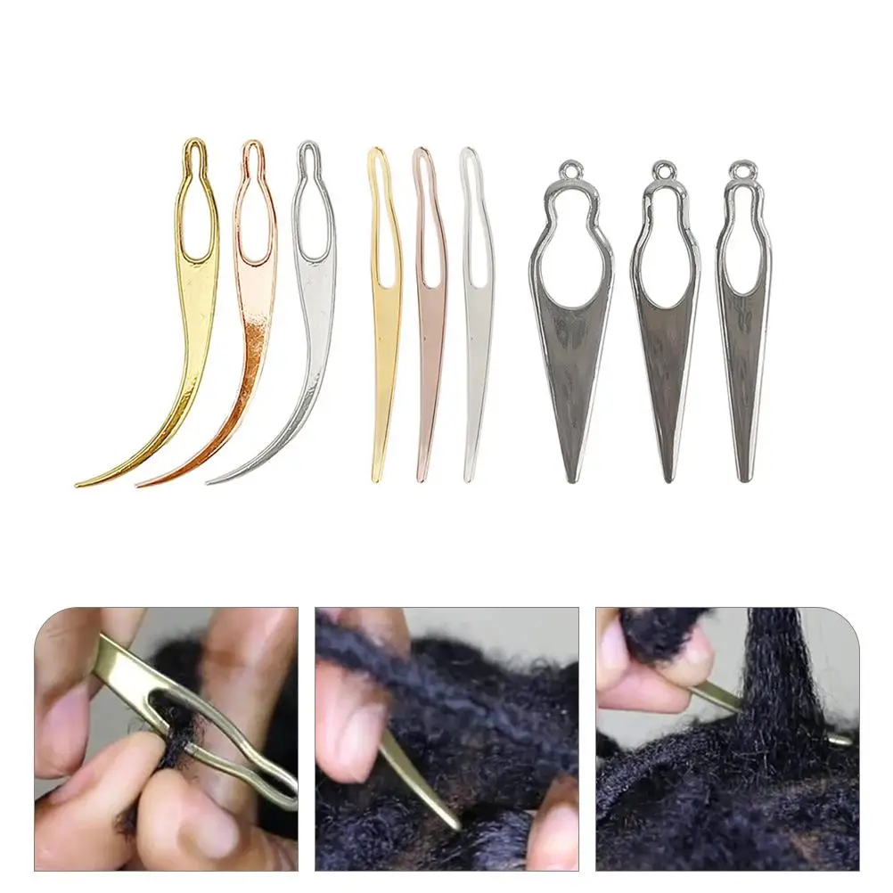 9 Pcs Dreadlocks Hair Piercing Pins Tool Crochet Hook for Needle Weave Alloy Hooks Natural