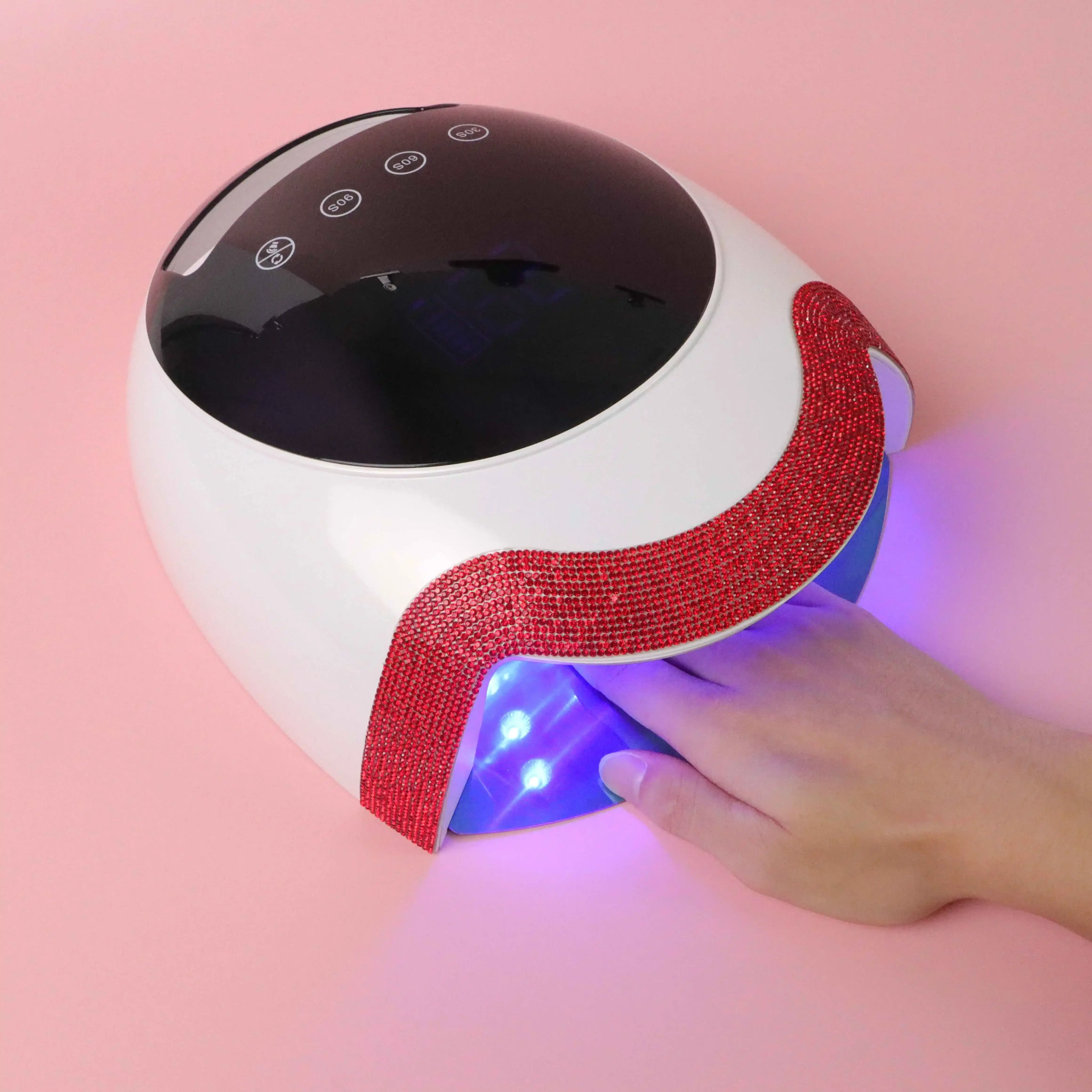 New high power rechargeable nail lamp professional led gel nail curing lamp 72w portable rhinestones nail gel polish dryer lamp