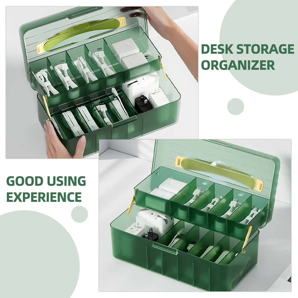 Handheld Power Bank Storage Box Organizer For Desk Cable Organization Travel Management Slim Cord Electronics Charger