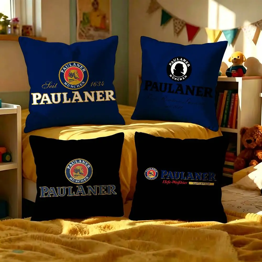 Paulaner Logo Cushion Cover Pillow Cover Decor Pillowcase Printed Cushion Case for Couch