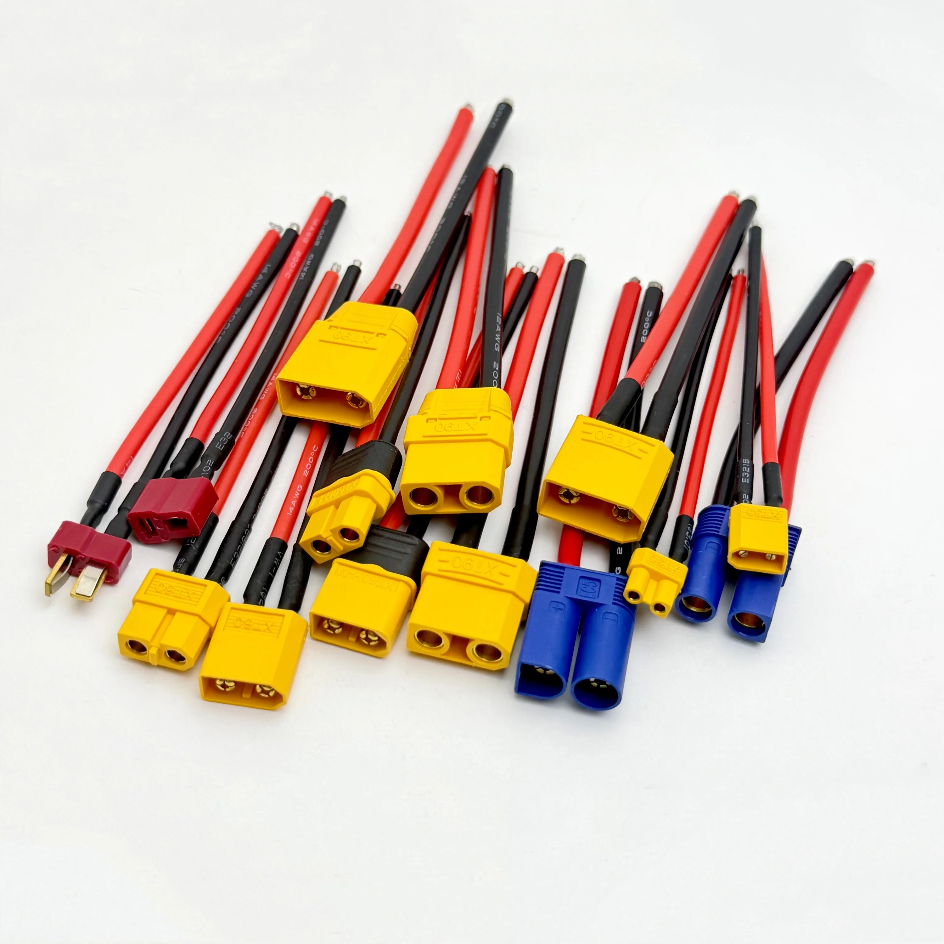 XT60 XT30 T XT90 T Plug EC5 Male/Female Connector Plug With 100mm Silicone Wire XT60H XT90H For Rc Battery Cable Wholesale